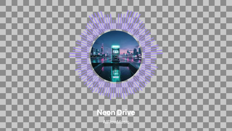 Transparent-background visualizer shown over a checkerboard, ready to overlay on video